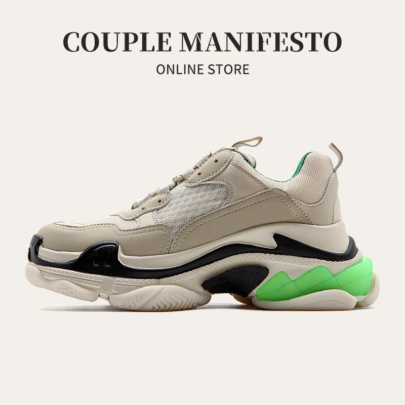 Весенне осенняя спортивная обувь для отдыха женщин на толстой подошве с