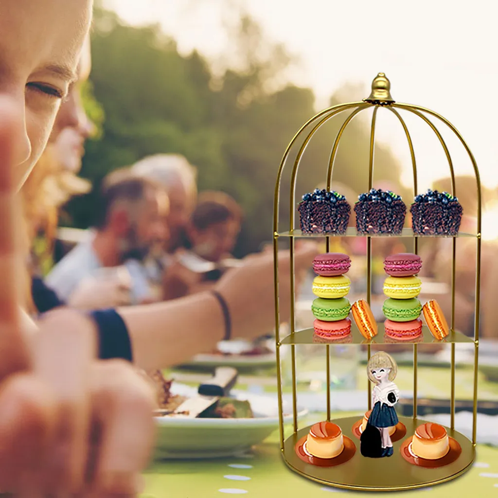 3 ярусная подставка для торта кекс искусственная послеобеденного чая витрина