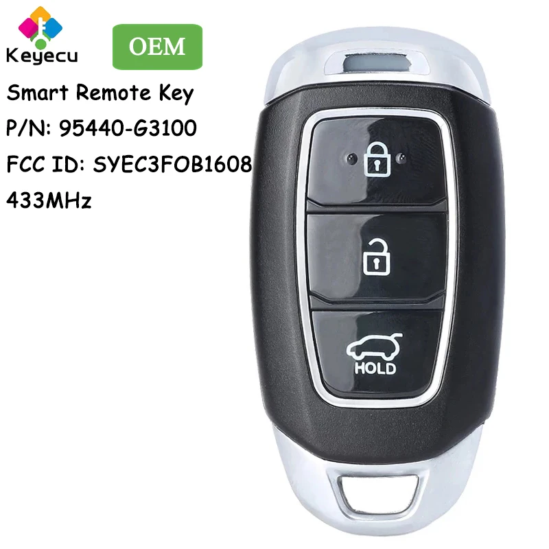 

Дистанционный смарт-ключ KEYECU OEM без ключа с 3 кнопками 433 МГц для Hyundai I30 2017 2018 2019 2020 Fob 95440-G3100 SYEC3FOB1608
