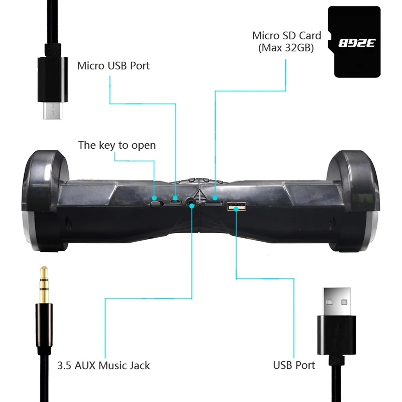 Портативная уличная балансировочная Автомобильная Bluetooth колонка TF карта памяти