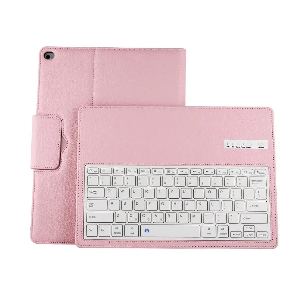 12.9 Inch-Pink Съемная Bluetooth клавиатура для iPad Pro 12,9 дюйма mini 4 для 9,7 дюймового планшета, кожаный защитный чехол, беспроводные клавиатуры - Цвет: 12.9 Inch-Pink