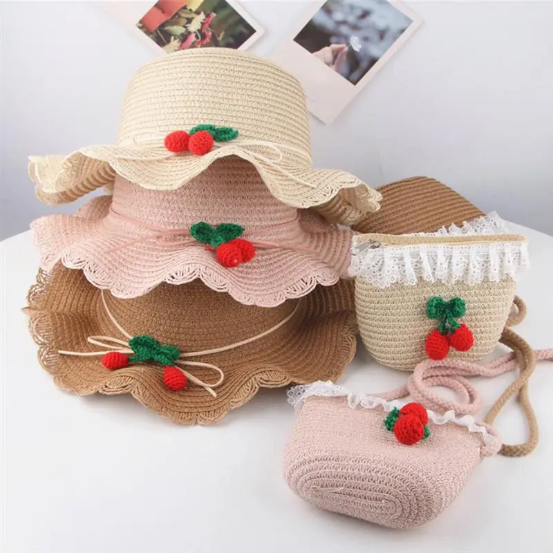 

Kids Beach Hat Set Straw Hat Outdoor Hat Sun Hat Bucket Hat With Crossbody Bag For Girls For Kids