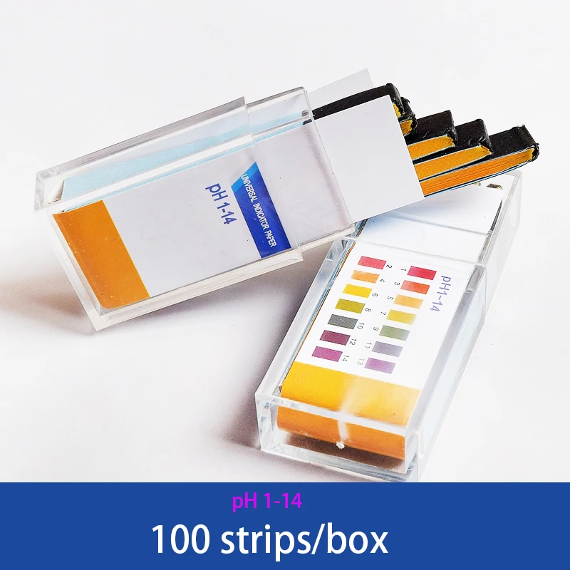 Caja de papel para prueba de pH Universal, tiras de prueba de ácido y pH alcalino, líquido amniótico humano para pecera, 100 tiras