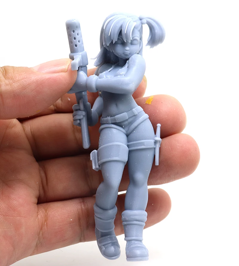 

1/24 75mm 1/18 100mm Resin Model Kits Cartoon Pretty Girl Soldier Figure Sculpture Unpainted No Color RW-228