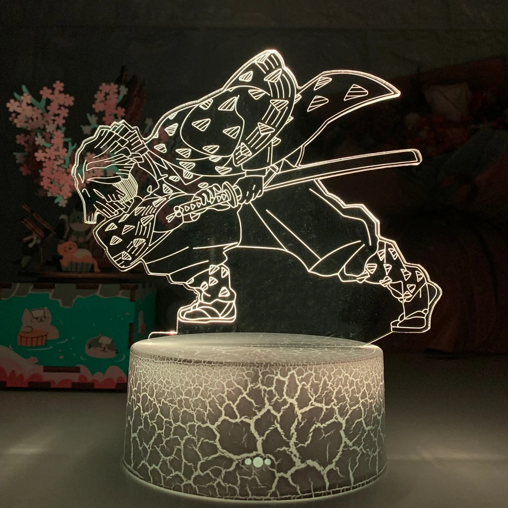 

LED Night Light New 3D Anime Demon Slayer Agatsuma Zenitsu Figure for Kids Child Bedroom Decor Cool Lamp Gifts Kimetsu No Yaiba