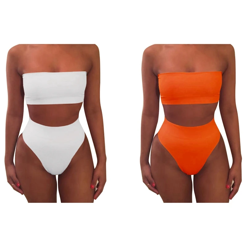 

Женский соблазнительный сплошной купальник с разрезом и топом, купальник-бикини из 4 предметов с высокой талией, купальник размера XXXL, оранж...