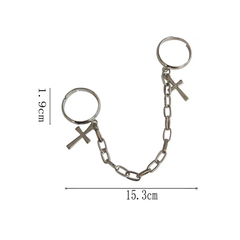 Кольцо в стиле хип хоп для мужчин и женщин металлическая цепь панк с регулируемой