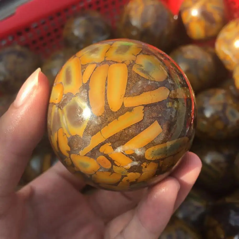 

New Arrival! Beautiful Natural Bamboo stone Sphere Quartz Crystal Sphere Gemstone Ball healing