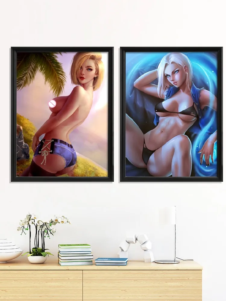 

Android 18 Обнаженная девушка аниме сексуальный мультяшный бульма плакат женское домашнее Искусство Шелковый подарок декор для комнаты принты