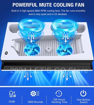 Newest PS5 Vertical Stand 2 Controller Charging Dock 2 Cooling Fan for Sony Playstation 5 Play Station PS 5 Console Accessories 4