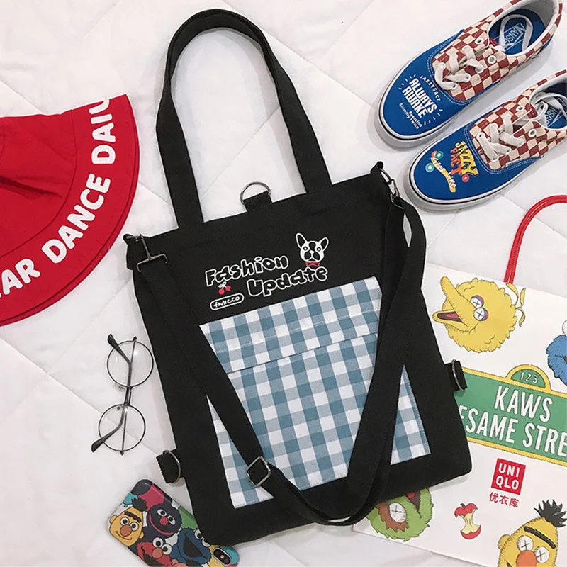 

New Canvas Bag Reusable Shopping Bag Large Folding Tote Eco Foldable Cotton Bags Canvas Handbag Cartoon Shopping Bag
