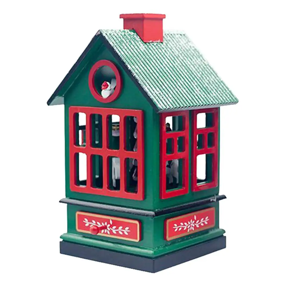 Креативная Деревянная Рождественская карусель в античном стиле Музыкальная