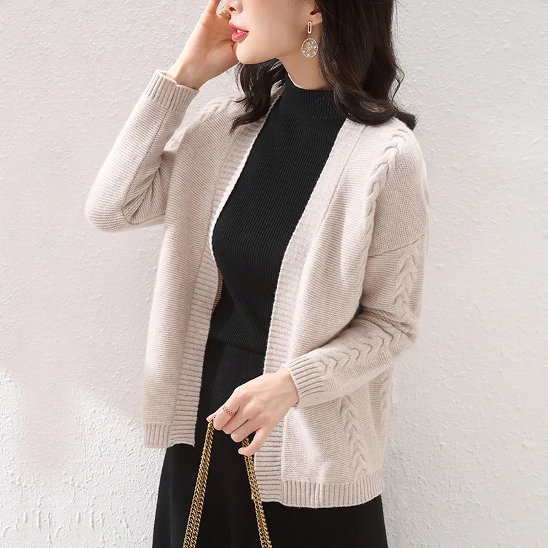 

Cardigan Sweater Female Woollen Sweater 2020 Autumn New Style V-neck Western Style Coat Sweater Loose Top