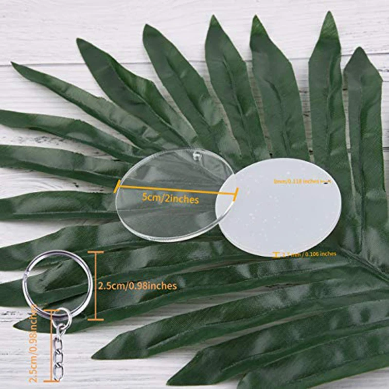 

30 Pieces of Acrylic Discs and30 Pieces Key Chains with 16 Pieces Silver Lobster Clasp Hang Rope for Diy Crafts