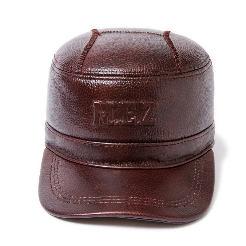 2020 новая зимняя шапка для папы 100% натуральная кожа бейсболки мужчин плоская