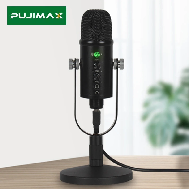 

PUJIMAX Professional USB Microphones Condenser Desktop Wired Mic Kits For PC Laptop Singing Recording YouTube Streaming Gaming