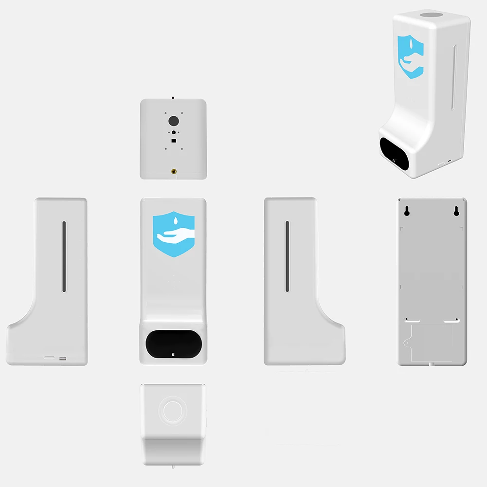 

H9 Wall Mounted Digital No Touch Infrared Thermometer with Voice Flash Fever Alarm 1000ml Automatic Hand Sanitizer Liquid Soap D