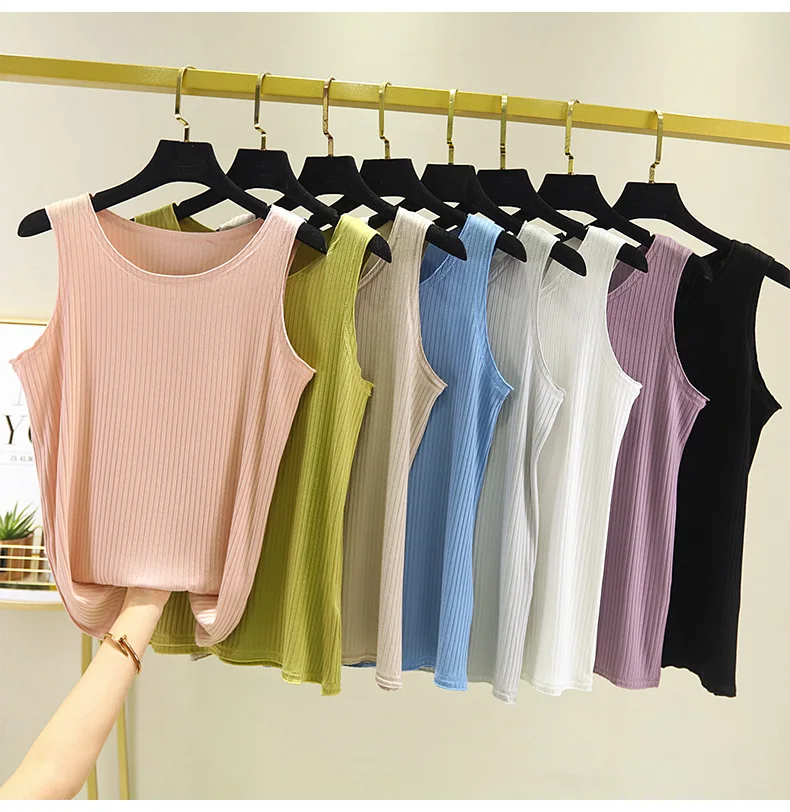Топ на бретелях Wowen's повседневные топы футболка одноцветная Модальная майка |