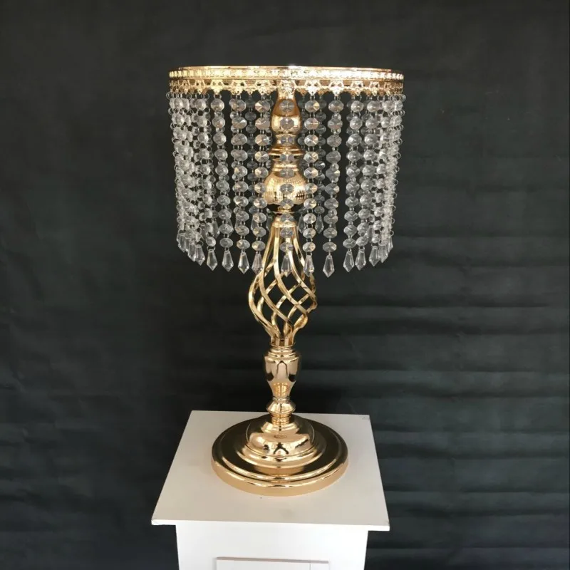 

Sparkling Acrylic Crystal Wedding Flower Ball Holder 70cm Table Centerpiece Vase Stand Metal Candlestick Wedding Decoration