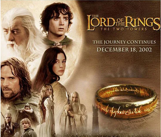 Золото Цвет Hobbit Подарочное кольцо среднего размера из нержавеющей стали одно кольцо питания ювелирные изделия Властелин кольца женщин и мужчин высокое качество Прямая поставка