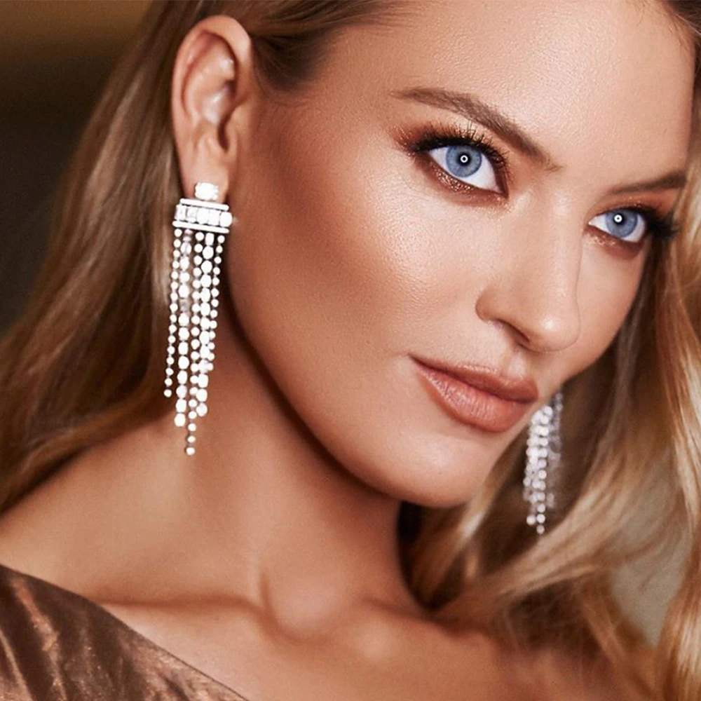 

SORAMOORE Romantic Big Trendy Earrings For Women Wedding Geometric Drop Earring Brincos Female DIY Fashion Jewelry Gift 2020 New