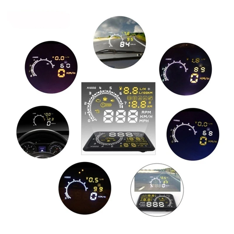 Универсальный автомобильный интерфейс OBDII HUD проекционный дисплей с индикатором