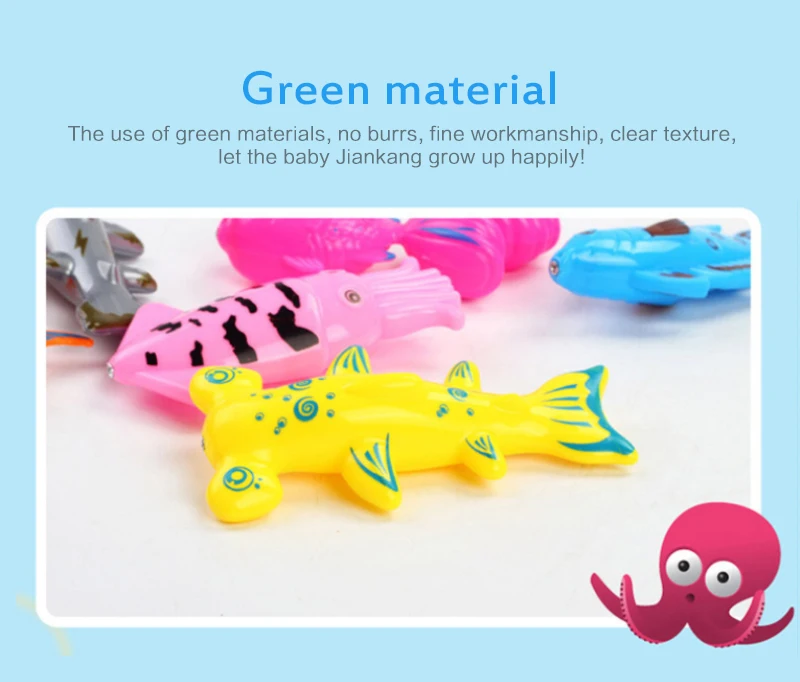 

Children's Magnetic Fishing Parent-child Interactive Toys Game Kids 1 Rod 1 Net 12 3D Fish Baby Bath Toys Outdoor Toy