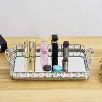 modern style mirrored vanity makeup cosmetic display tray bathroom bedroom decorative tray