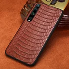 Чехол из натуральной змеиной кожи для Mi 11 10T 10 8 9 9T Poco X3 Note 10 Lite, чехол для Xiaomi Redmi Note 8 Pro 8T Note 9 Pro 9S 7