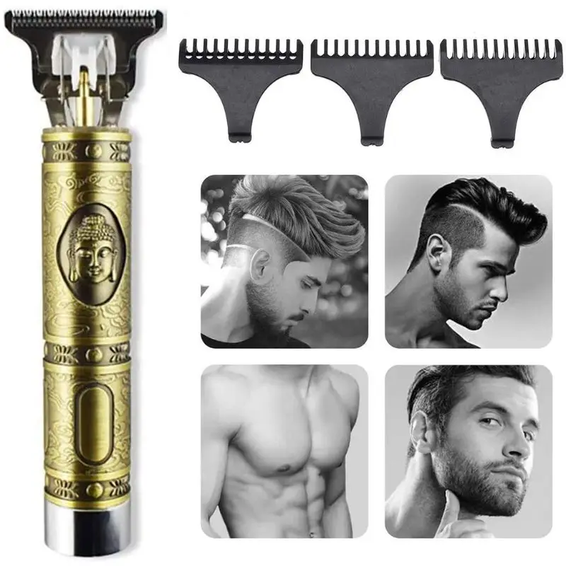 

Professional Hair Clippers Men T-Blade Beard Trimmer Barber Grooming Cordless