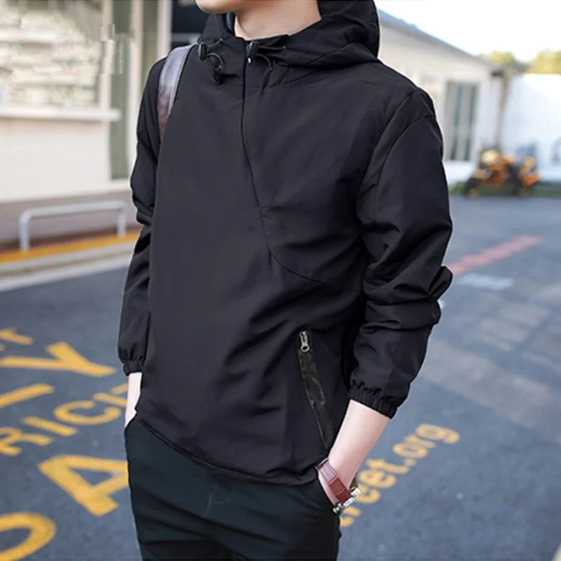 Повседневные мужские толстовки осенняя однотонная армейская зеленая Черная