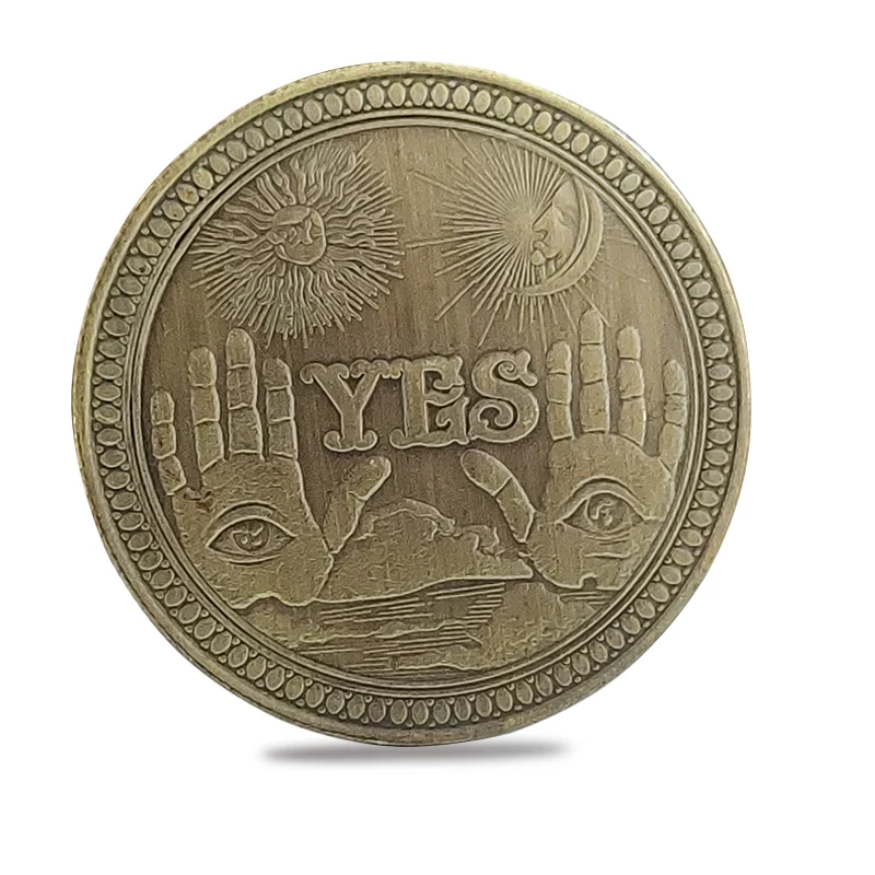 

Yes/No Ouija Gothic Prediction Decision Coin All Seeing Eye or Death Angel Nickel USA Morgan Dollar COIN