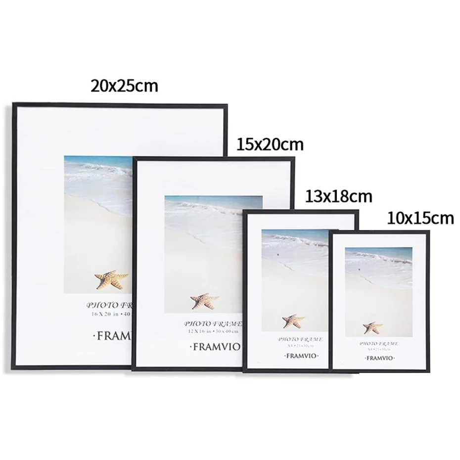 Настенная рамка для фотографий пластиковая стеклянная Металлическая черная