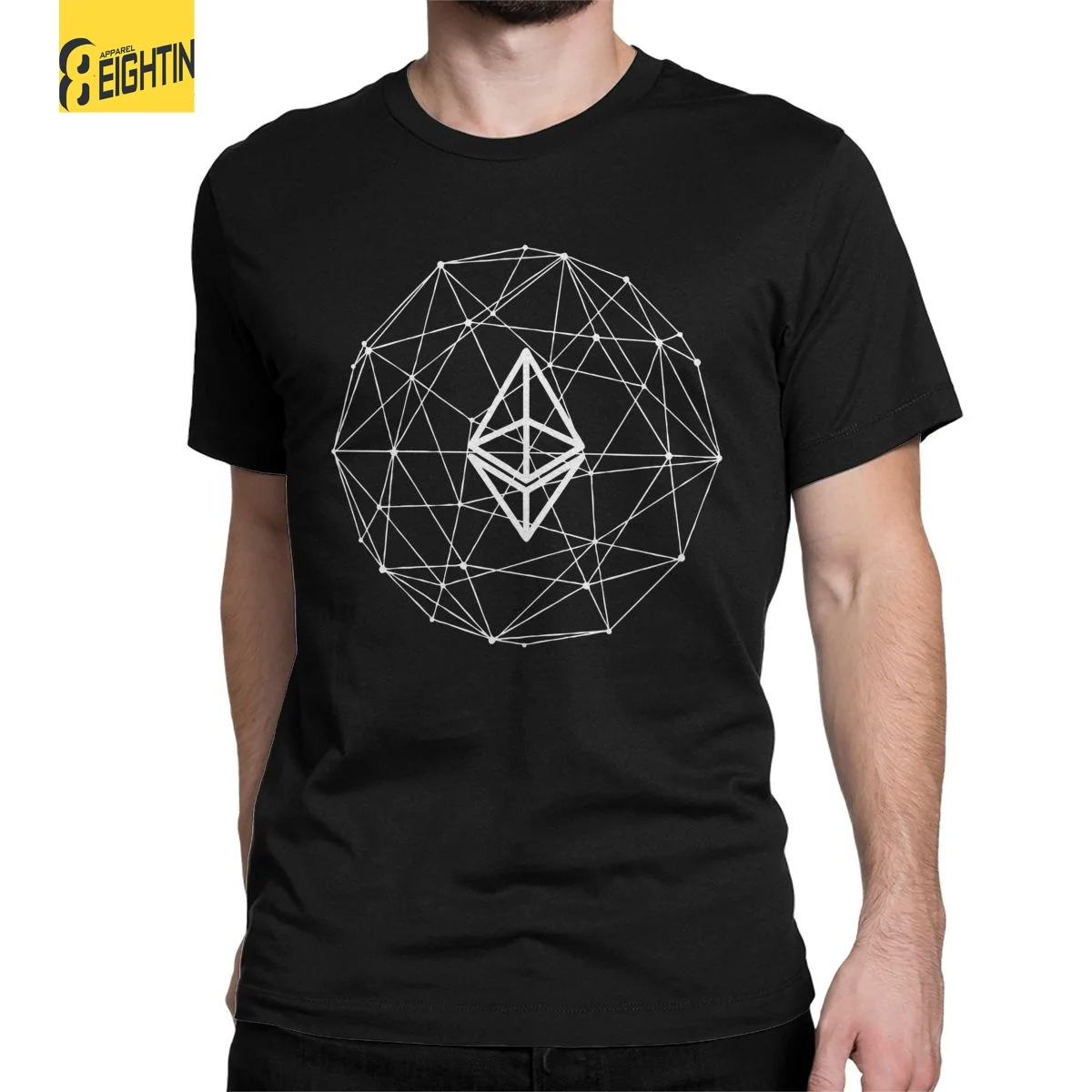 

Ethereum Logo Decentralized Men's T Shirt Crypto Coin Awesome Tee Shirt Short Sleeve O Neck T-Shirts 100% Cotton Party Clothes