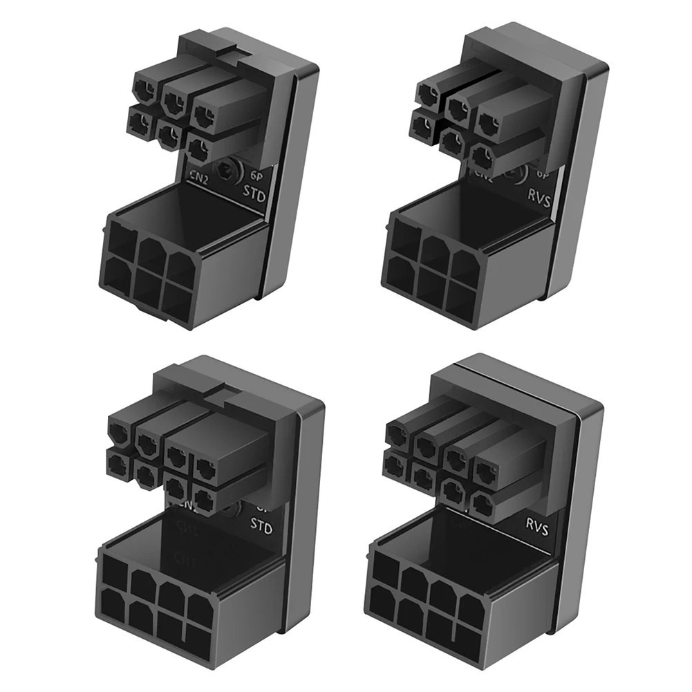 ATX 8Pin 6Pin Женский до Мужской Угловой адаптер 180 градусов для настольных