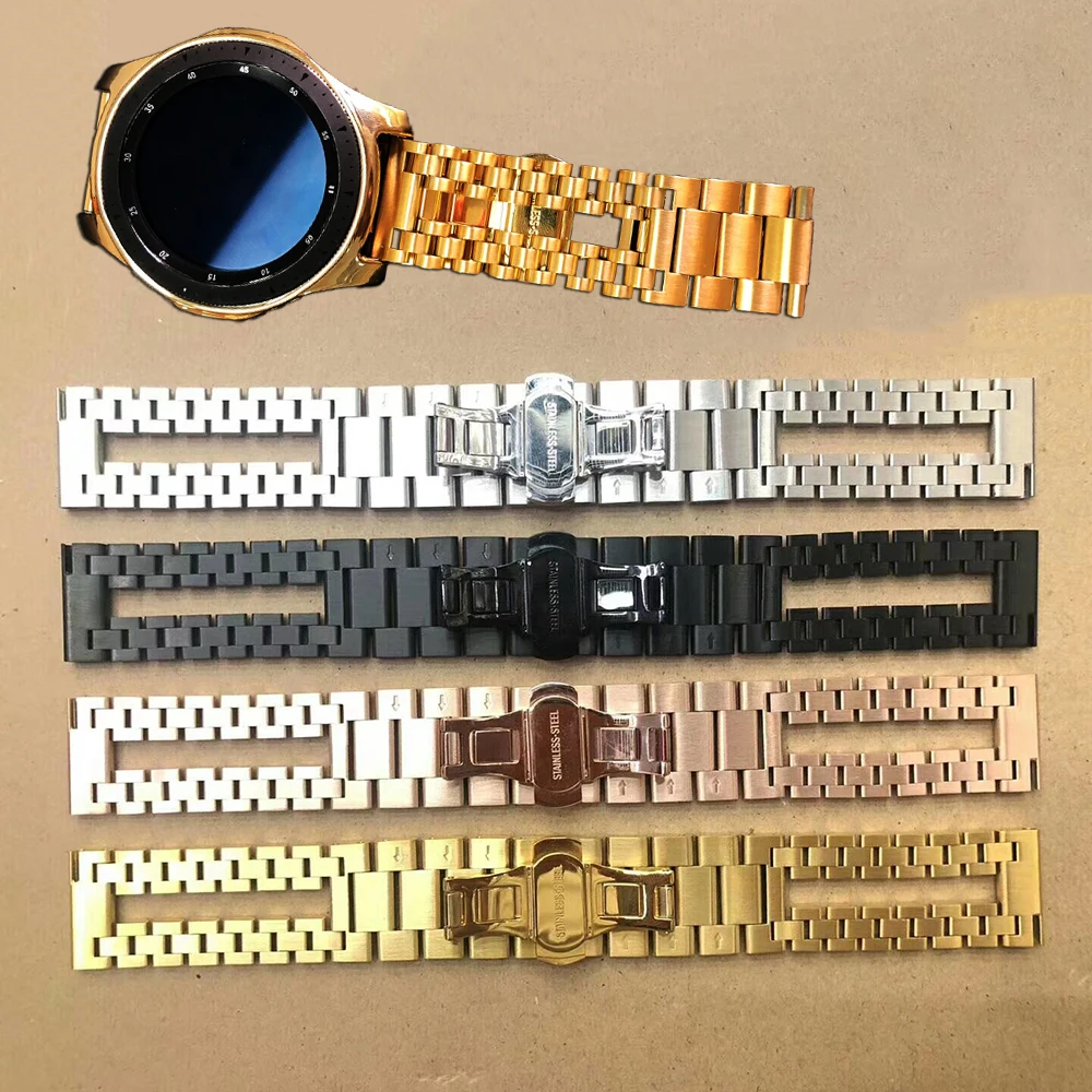 

Двойная цепь, стальной ремешок + ТПУ чехол для Samsung Galaxy Watch 3 45/46 мм/Gear S3, классический браслет 22 мм, ремешок для часов Huawei GT 2 1