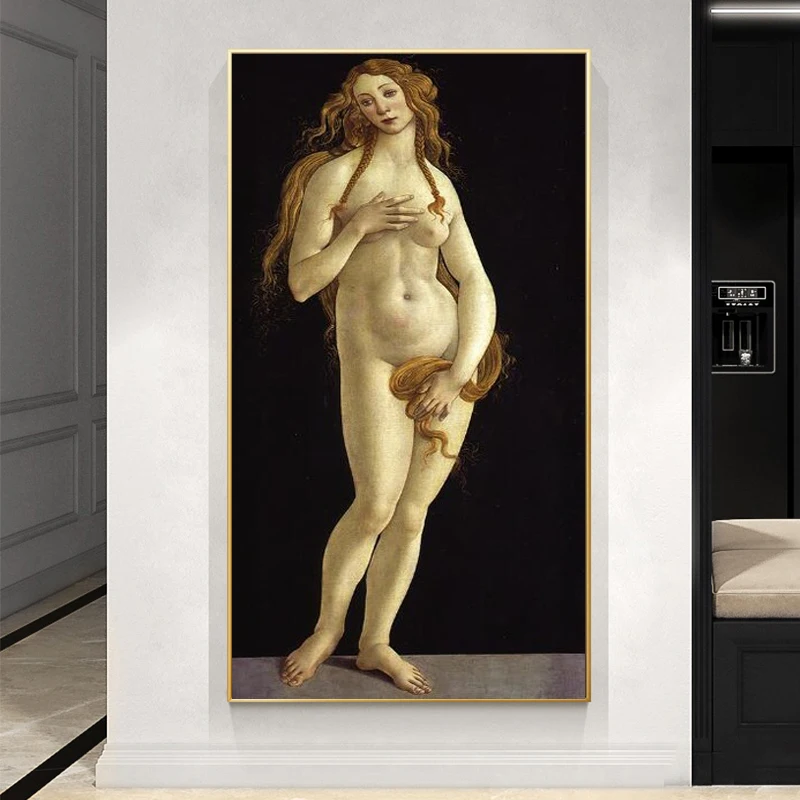 

Portrait of Venus by Sandro Botticelli Canvas Paintings On the Wall Art Posters And Prints Sexy Nude Art Picture For Living Room