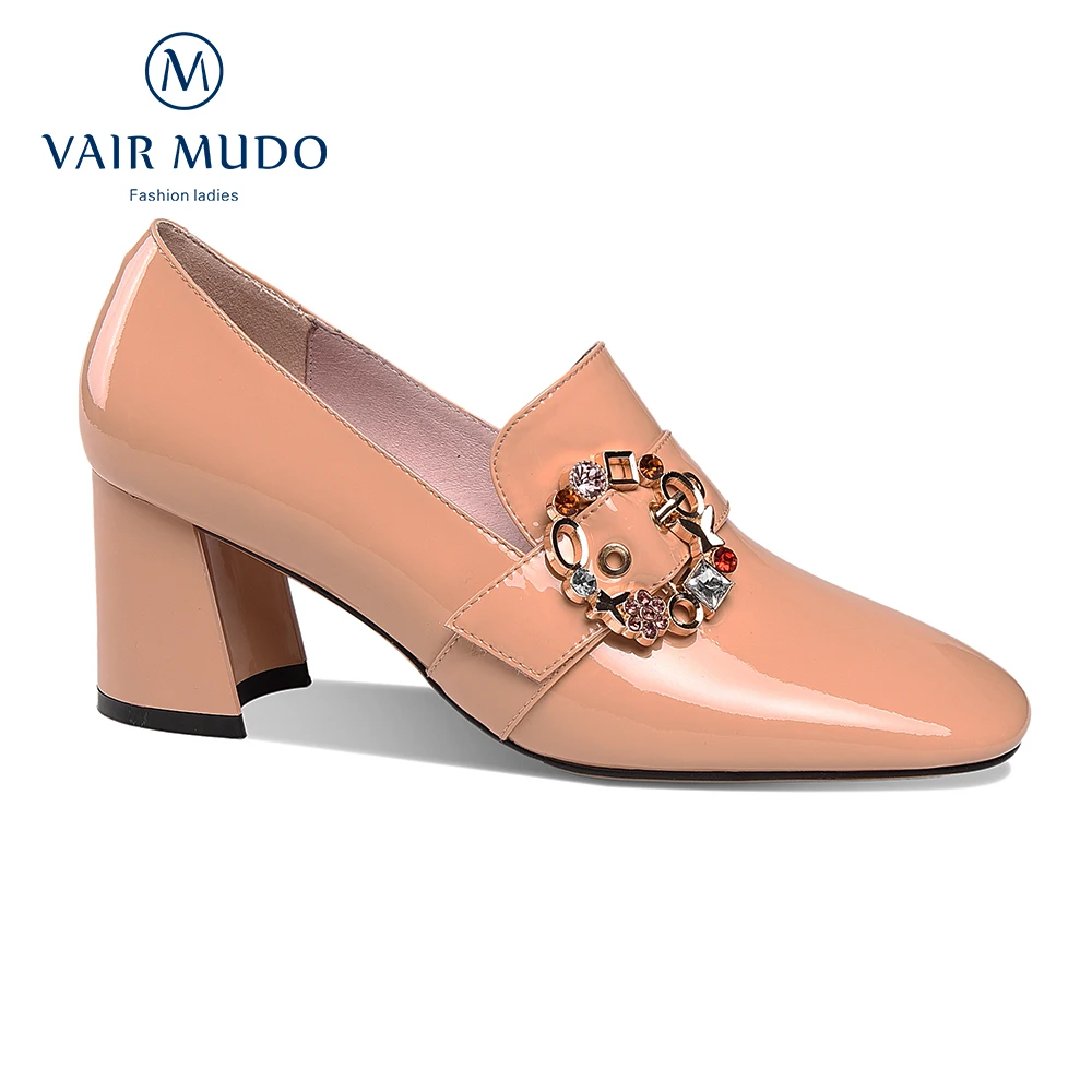 

Туфли-лодочки женские на высоком каблуке, Элегантные классические, без застежки, квадратный носок, натуральная кожа, модель D107L, весна-осень