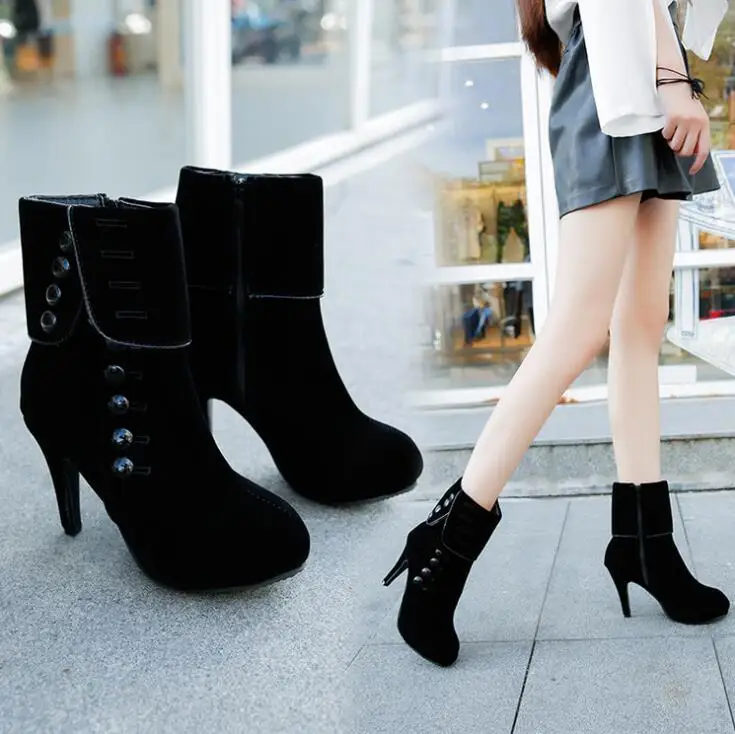 Модные женские ботильоны модная красная обувь на высоком каблуке ботинки из