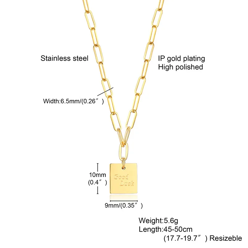 

Vnox Women Delicate Good Luck Choker Necklace, Gold Tone Stainless Steel Metal Links Collar Jewelry, Birthday Gift for Her