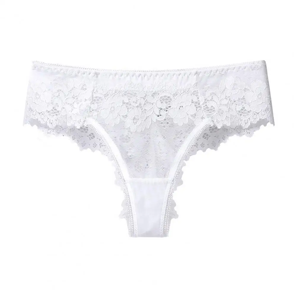 

Lace Embroidery Low Waist Hollow Thong G-string Panties Underwear for Daily Wear