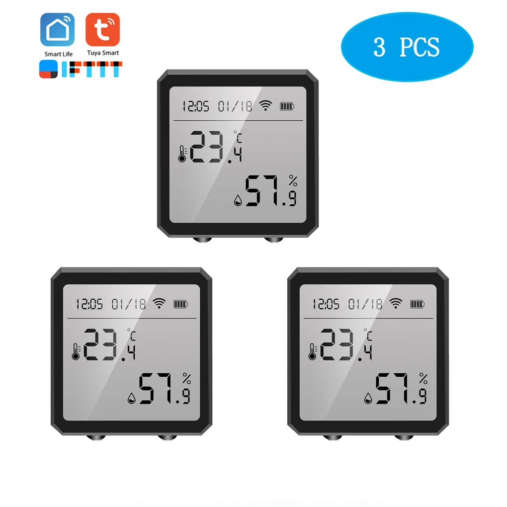 

Tuya WIFI Temperature Humidity Sensor Indoor Hygrometer Thermometer Detector Smart Life Remote Control Support Alexa Google Home