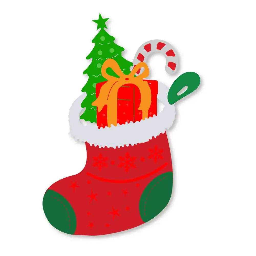 Рождественская елка подарочные носки рамка металлические Вырубные штампы