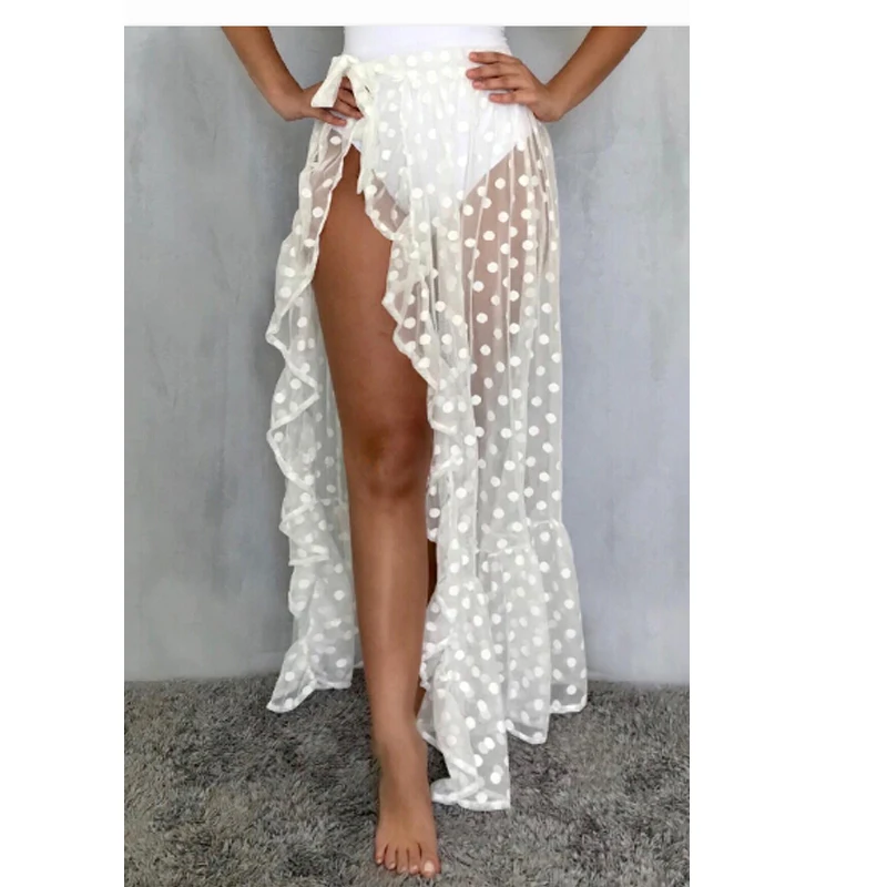 Сетчатая Прозрачная Юбка Meihuida с запахом накидка для бикини в богемном стиле