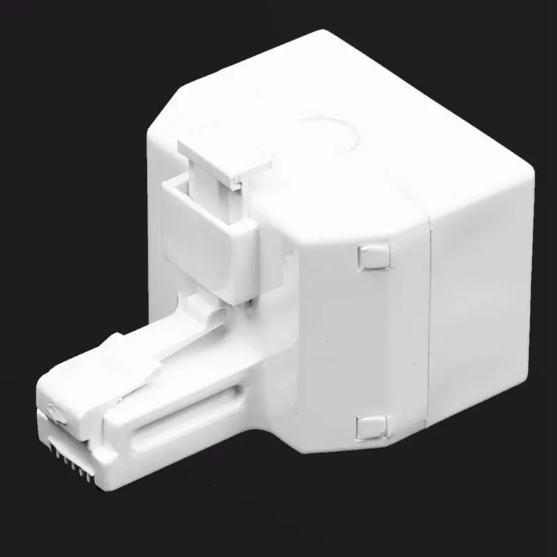 

2-Way 6P4C RJ11 Modular Phone Telephone Wall Adapter and Splitter for Landline Telephone