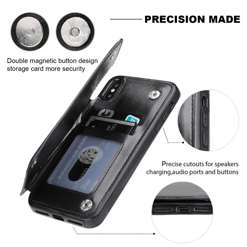 Роскошный деловой чехол из искусственной кожи для телефона iPhone XR XS Max 6 6s 7 8 Plus 5S SE 5