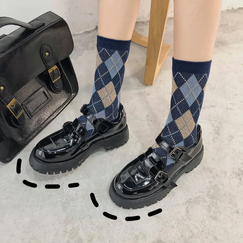 Обувь в стиле Лолиты британском Лоферы с ремешками Монах Женская обувь на