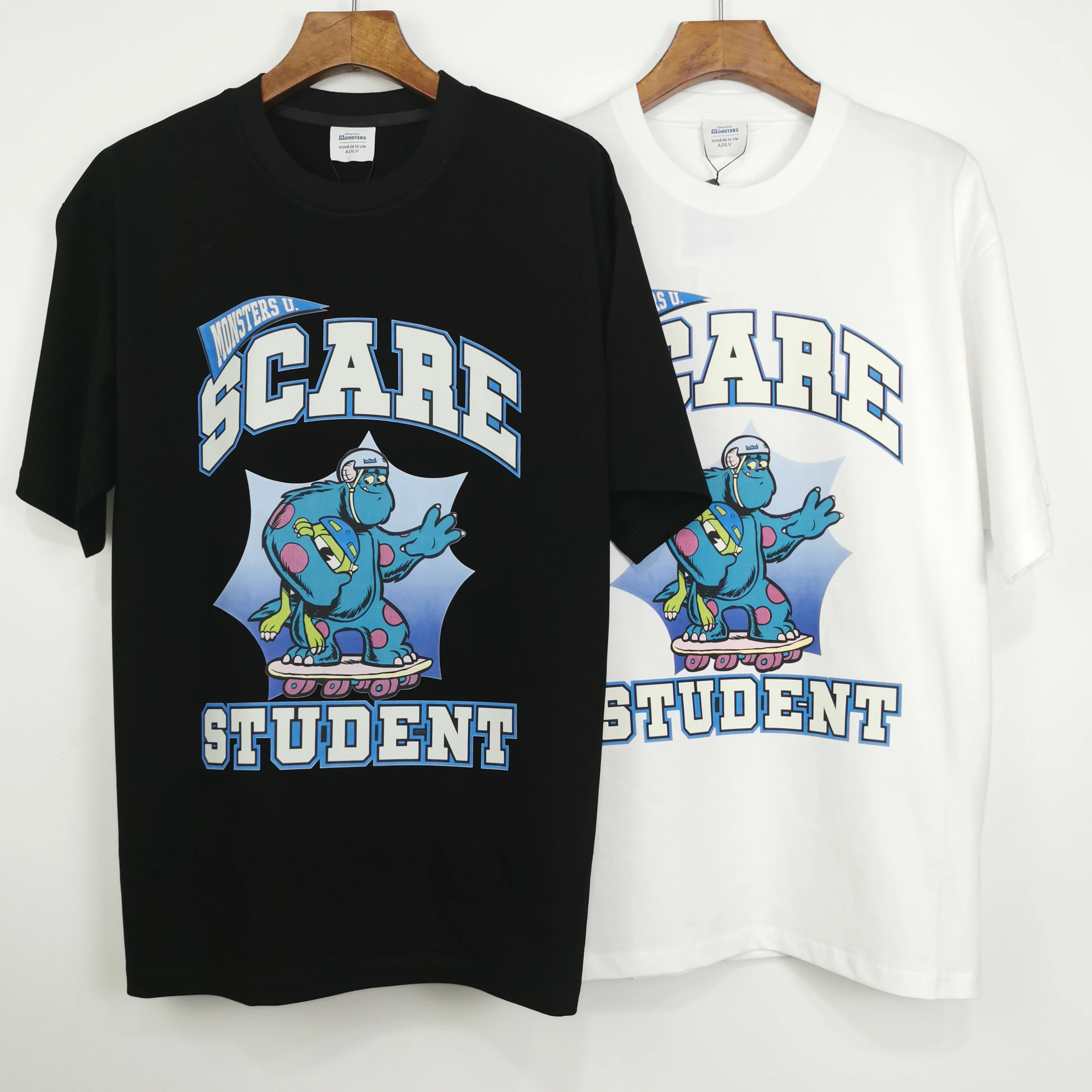 

Oversized T-shirts ADLV Life's Peak Anime Skateboard Character Scare Student Short Sleeve Top tee