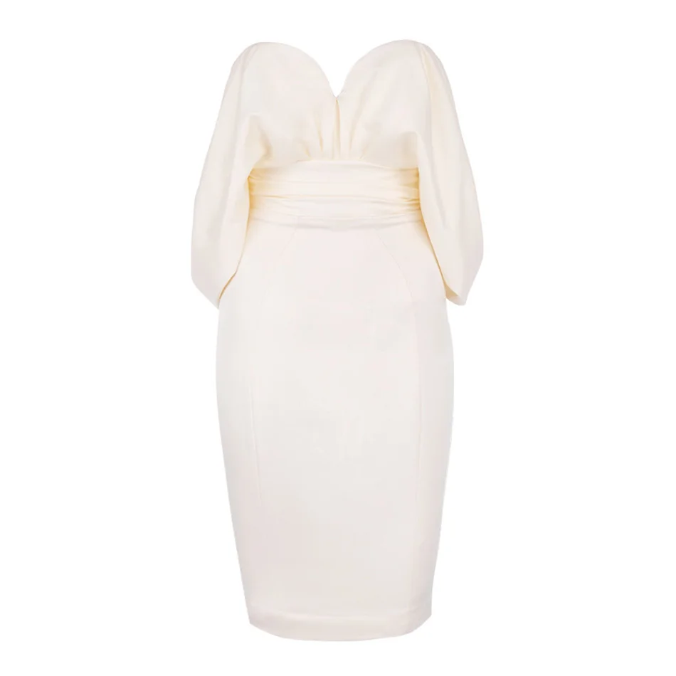 

2021 Summer New Women'S Sexy Backless Sleeveless White Bow Dress Fashion High Street Celebrity Party Dress