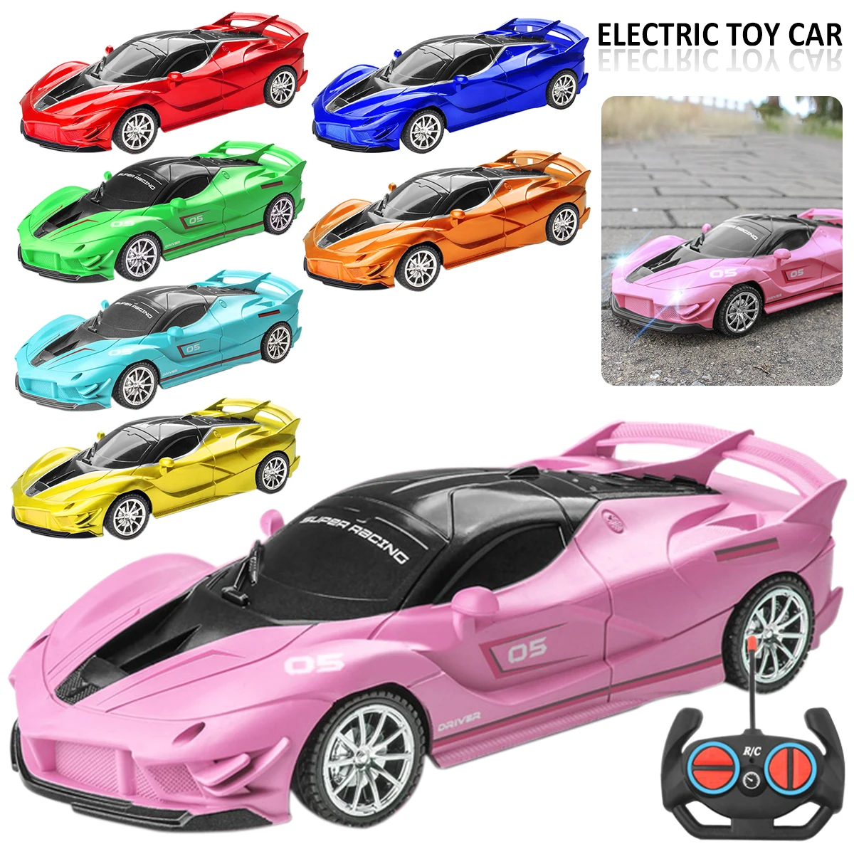 

Remote Control Car Toy 1:18 Drift with 4 Channel Model Toy Electric RC Car LED Light Battery Operated Children's Gift Sports Toy